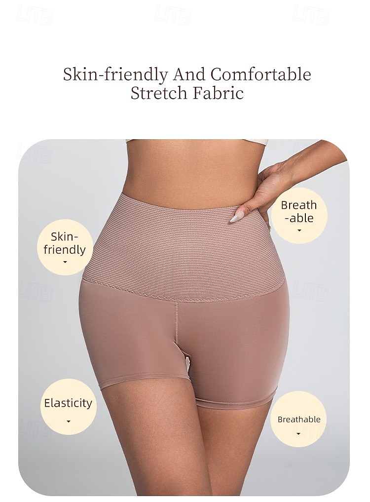 Dam Pojkshorts och kalsong Sömlös Formande trosa 1 st. Underkläder Enkel Klassisk Ren färg Hög midja Plusstorlekar Små Könsneutral Svart Brun S M L 2025 - $10.99 –P10