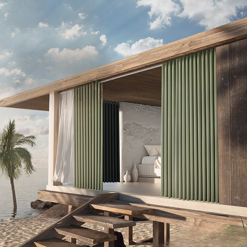 Водонепроницаемые уличные шторы для обеспечения приватности раздвижные черные шторы для веранды деревенские шторы для перголы с люверсами для беседки балкона крыльца вечеринки отеля 1 панель 2025 - $39.99 –P12