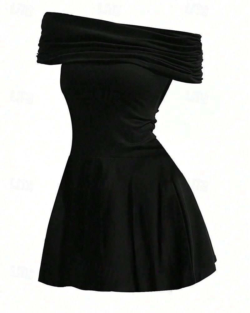 Damskie Sukienka mini Czarna sukienka Sukienka na studniówkę Codzienne sukienki Sukienka koktajlowa Moda Na zewnątrz Impreza Święto Regularny Równina Bez rękawów Z odsłoniętymi ramionami Czarny Lato 2025 - $23.39 –P3