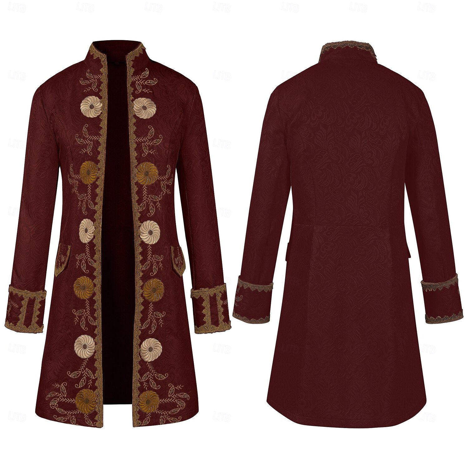 Retro Vintage Punk e gótico Medieval Casaco Traje Cosplay Smoking Vampiros Cavalheiro Homens Pirata Real Steampunk Dia Das Bruxas Carnaval Baile de Máscaras Festa / Eventos Adulto Casaco de 2025 por $57.99 –P3