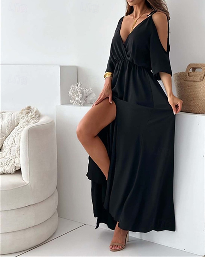 Per donna Abito Lungo Maxi Abito Vestito Casual Vestito a ruota Abito Estivo Moda All'aperto Ferie Data Vestibilità regolare Semplice Senza Maniche Scollo a V Nero Rosa Rosso Estate Primavera del 2026 a $24.99 –P4