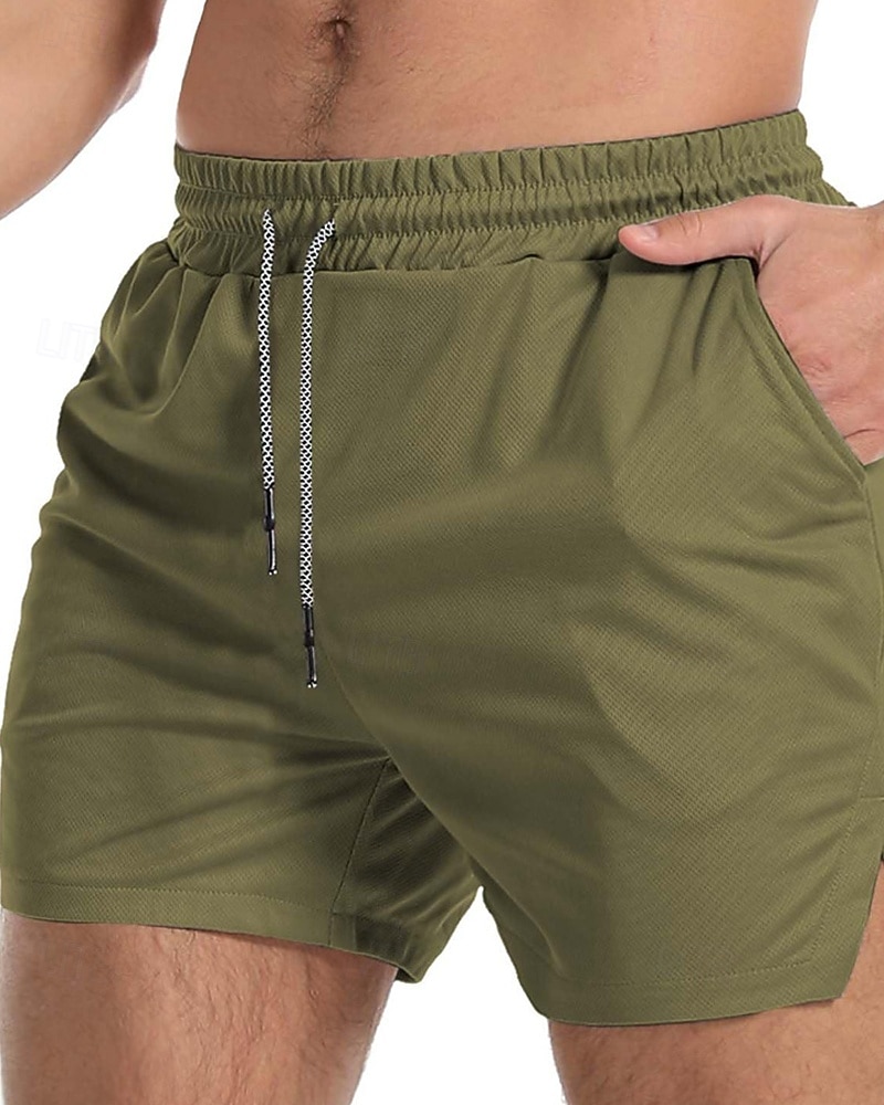 Per uomo Pantaloncini attivi Pantaloncini da sudore Pantaloncini Pantaloncini estivi Tasche A cordoncino Vita elastica Liscio Comfort Breve Sportivo Giornaliero Per uscire Di tendenza Informale Verde del 2026 a $14.99 –P6