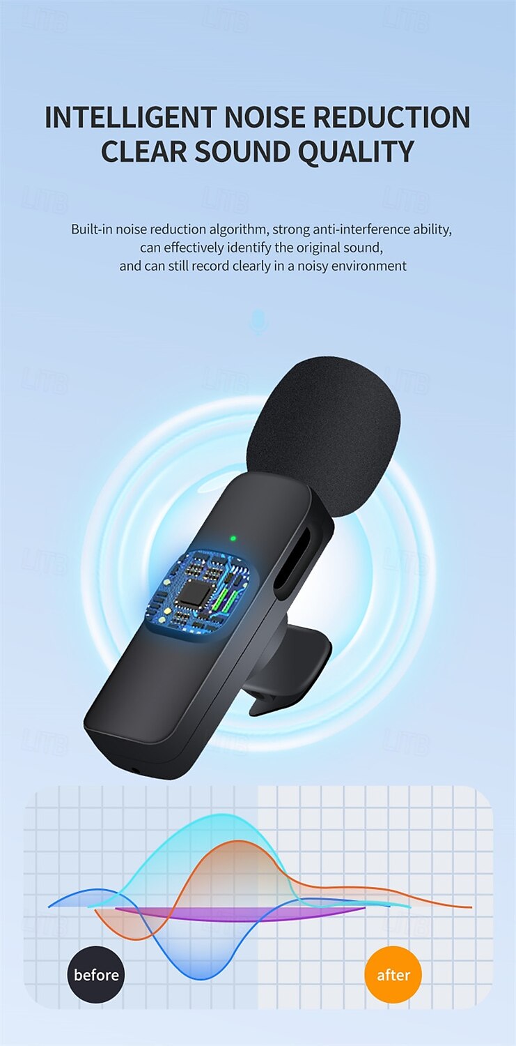2.4G Wireless Lavalier Microphone Video Shooting Live Microphone Portable Audio Video Recording Mini Mic for IOS Android 2025 - $22.99 –P2