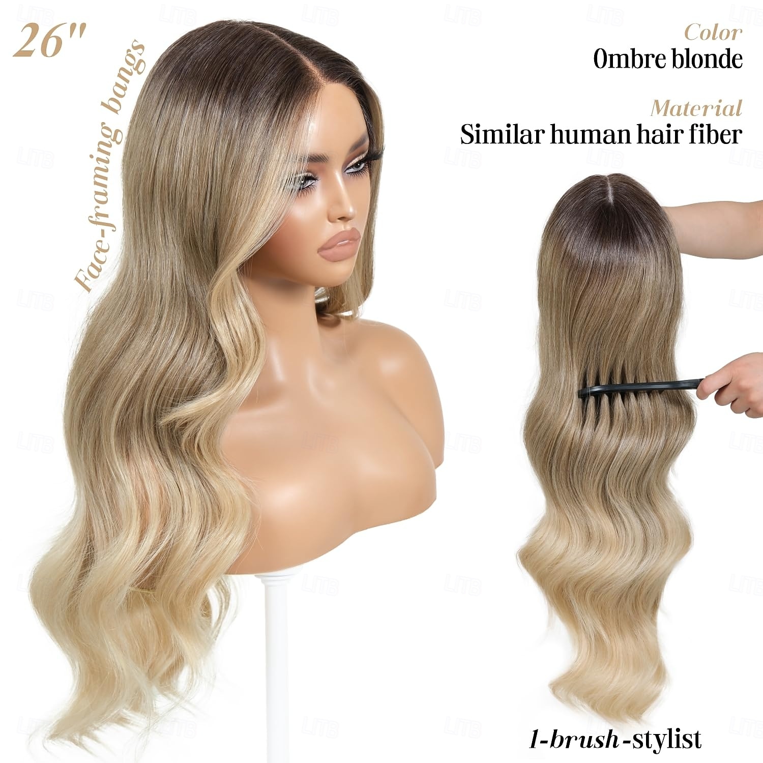 Wear and Go Glueless Wig with Bangs Pre Plucked Body Wave Synthetic Lace Front Wigs for Women 2025 - $29.99 –P4