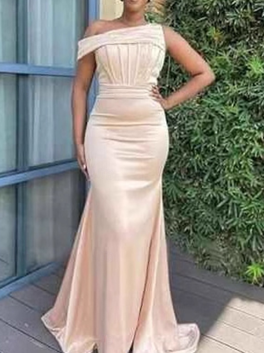 Abito da Sposa A-Line da Damigella Abito Elegante Senza Maniche a Lunghezza Completa in Chiffon con Spacco Frontale del 2025 a $124.99 –P2