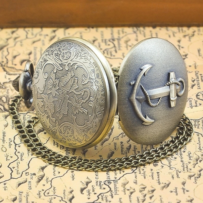 Klasické vintage velké quartz kapesní hodinky kotva reliéf římský ciferník náhrdelník quartz kapesní hodinky 2026 - $15.99 –P3