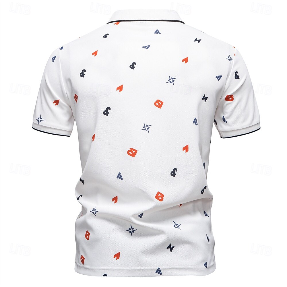 Men's Polo Knit Polo Sweater Formal Work Turndown Short Sleeve Letter & Number Buttons Summer White Green Beige Polo 2026 - $24.99 –P2