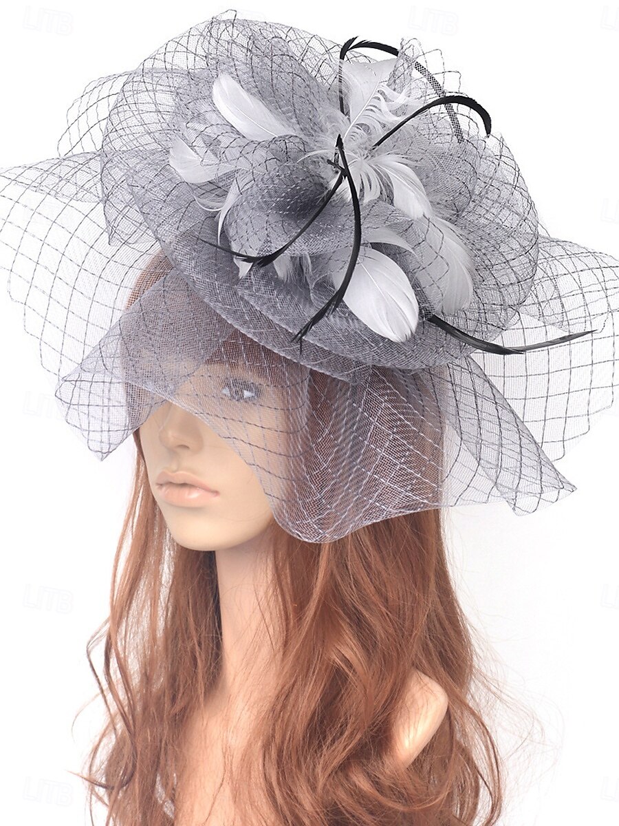 Chapeau Fedore en Tulle Headdrss Mariage Élégant Vintage Avec Accessoire en Tulle Coiffures Fascinateurs Jour de Course Robe de 2025 ? $30.99 –P1