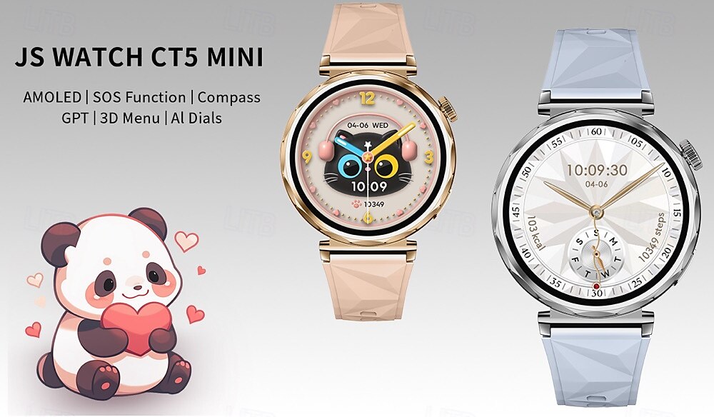 2025年 696 JSWatchCT5mini スマートウォッチ 1.3 インチ スマート·ウォッチ ブルートゥース 歩数計 着信通知 睡眠サイクル計測器 と互換性があります Android iOS 女性 男性 防水 メディアコントロール メッセージ受信通知 IP68 40mmの時計ケース  コレクション – $62.99 –P1