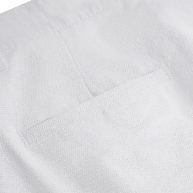 Herr Linne Byxor Långbyxor Kostymbyxor Sommarbyxor Ficka Knappar Rakt ben Slät Komfort Andningsfunktion Fullängd Ledigt Dagligen Utomhus Mode Klassisk Stil Svart Vit 2026 - $28.99 –P9