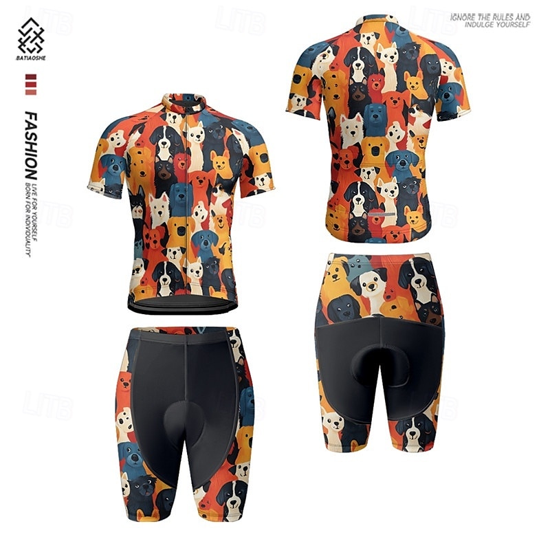 Herren Radtrikot mit Radhose fahrradbekleidung Kurzarm MTB Mountain Rennrad Schwarz Gelb Rote Hund Fahhrad Spandex Sport Hund Bekleidung 2025 - $47.99 –P8