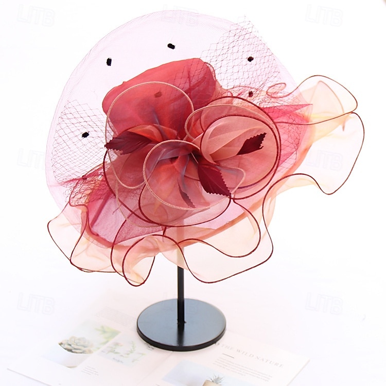 Kalap Organza Szalmakalap Előírásos Hétköznapi Estély Zsúr koktél Elegáns Szüret Napvédő Val vel Virág Sisak Fejfedők 2025 - $26.99 –P8
