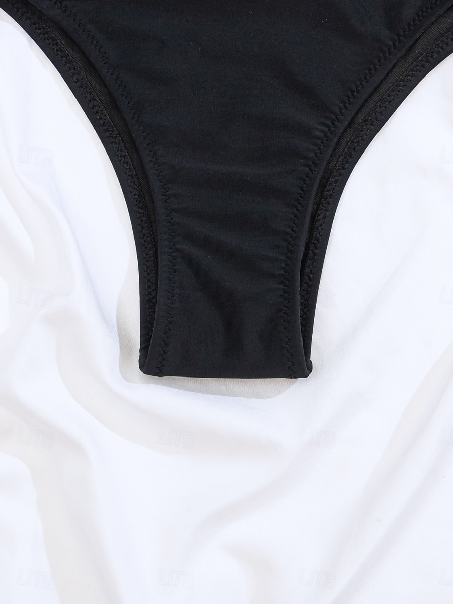 Femme Maillots de Bain Bikinis 2 pièces Slip Brésilien Maillot de bain Dos Nu Mince Vacances Tenues de plage Couleur unie Col V Sans Manches Maillots de bain de 2025 ? $25.99 –P14