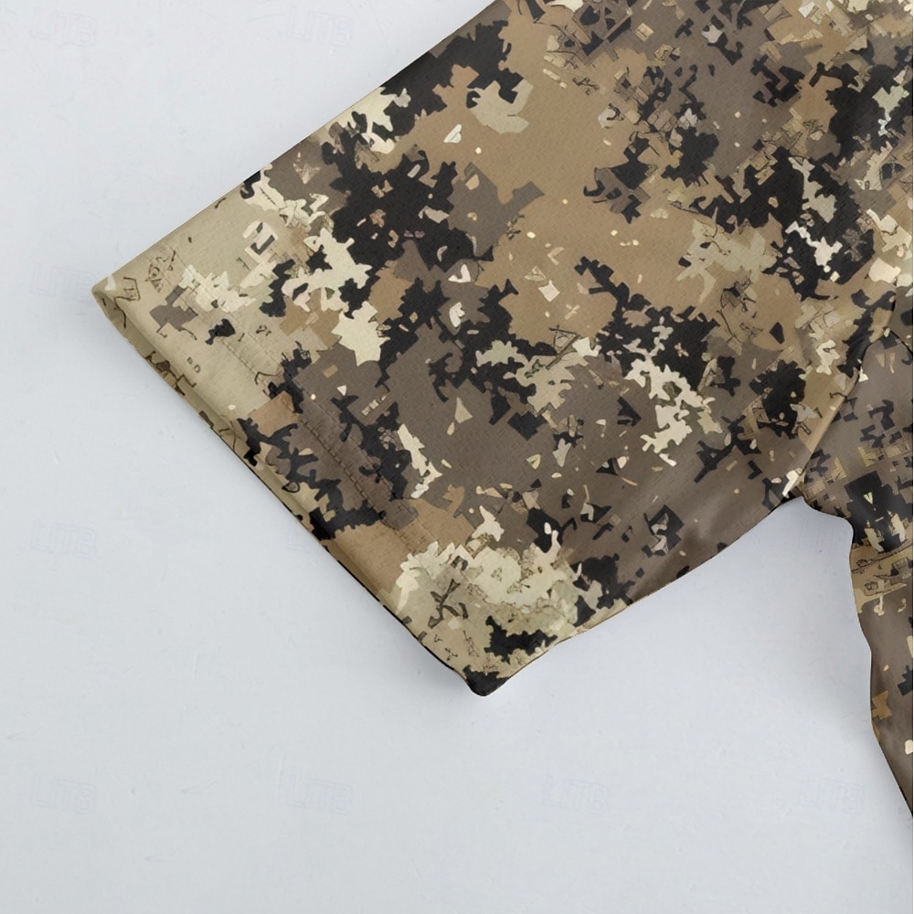 Męskie Koszulka rowerowa Kamuflaż Krótki rękaw Rower Tee Tshirt Dżersej z 3 tylnymi kieszeniami Kolarstwo górskie Szybkie wysychanie Anatomiczny kształt Odprowadzające wilgoć Oddychający Sport Ziele 2026 - $28.99 –P19