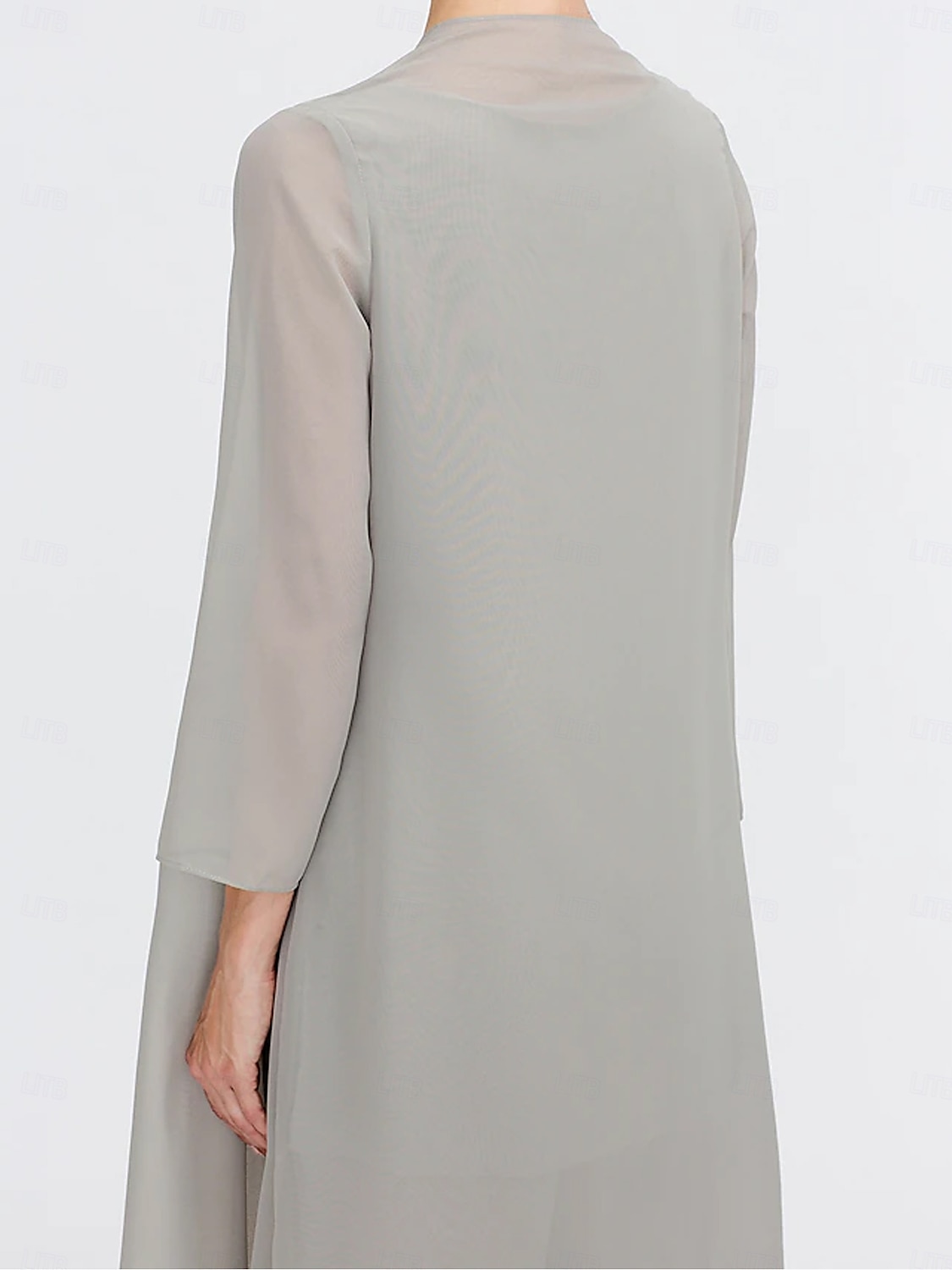 Kombinezon  Spodnium 3 Częściowe Teściowej Ślubne Gościń Elegancka Plus Size Zawiera Bateau Długość do Podłogi Chiffon Bez Rękawów Kurtka z Jednolitym Kolorem 2025 - $125.99 –P15