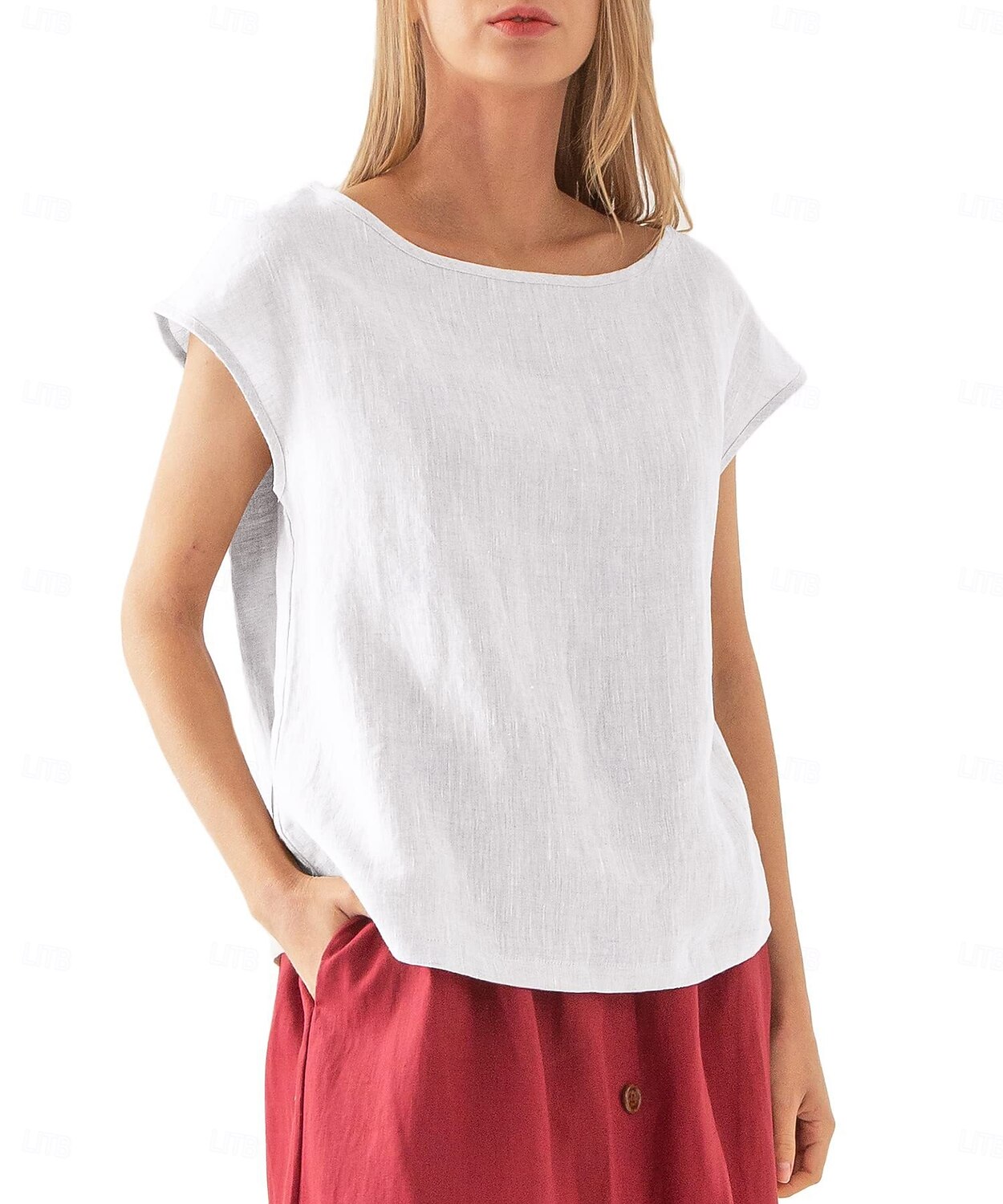 Pentru femei Cămașă Μείγμα Βαμβάκι Bluză Culoare solidă De Bază Casual Manșon scurt Stil Nautic Topuri obișnuite Zilnic Albastru piscină Negru Alb Verde Militar Kaki Vară 2026 - $21.99 –P1