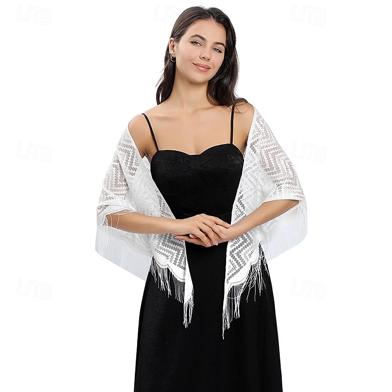 écharpe en dentelle ondulée robe de mariée robe de soirée châle en dentelle soirée dansante écharpe polyvalente pour femme de 2025 ? $19.49 –P4