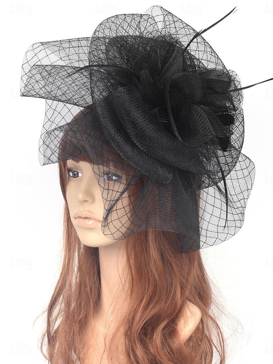 Chapeau Fedore en Tulle Headdrss Mariage Élégant Vintage Avec Accessoire en Tulle Coiffures Fascinateurs Jour de Course Robe de 2025 ? $30.99 –P6