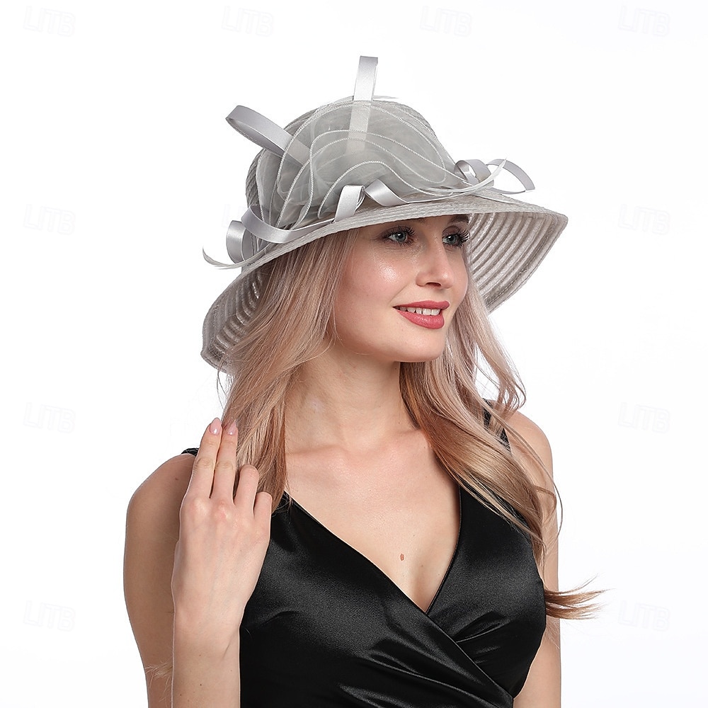 женская церковная крещение свадьба шляпа-колокольчик чаепитие дерби платье шляпы-котелки 2025 - $34.99 –P13