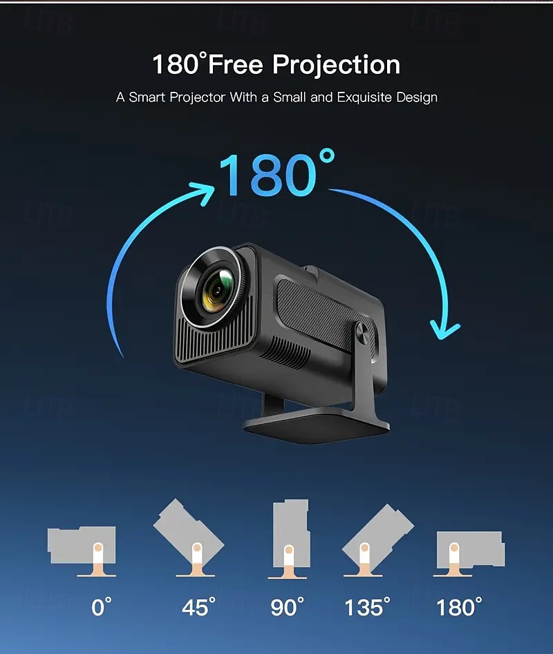 Интеллектуальный проектор 1080p Vision 1080p HD 400 яркость ANSI для Android 11.0 два диапазона Wi-Fi поворот на 180 градусов для домашнего кинотеатра и использования на открытом воздухе 2025 - $117.99 –P4