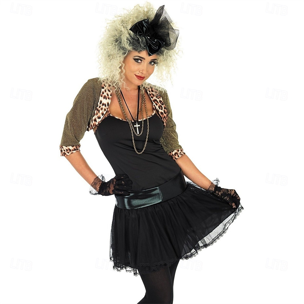 Retro / vintage 80-talet fint Cosplay-kostym Kläder Tutu Popstjärna Rocker Maskeradkläder Dam Maskerad Fest Prideparad Pride månad Vuxna Kjol Handskar Strumpor 2025 - $47.99 –P11