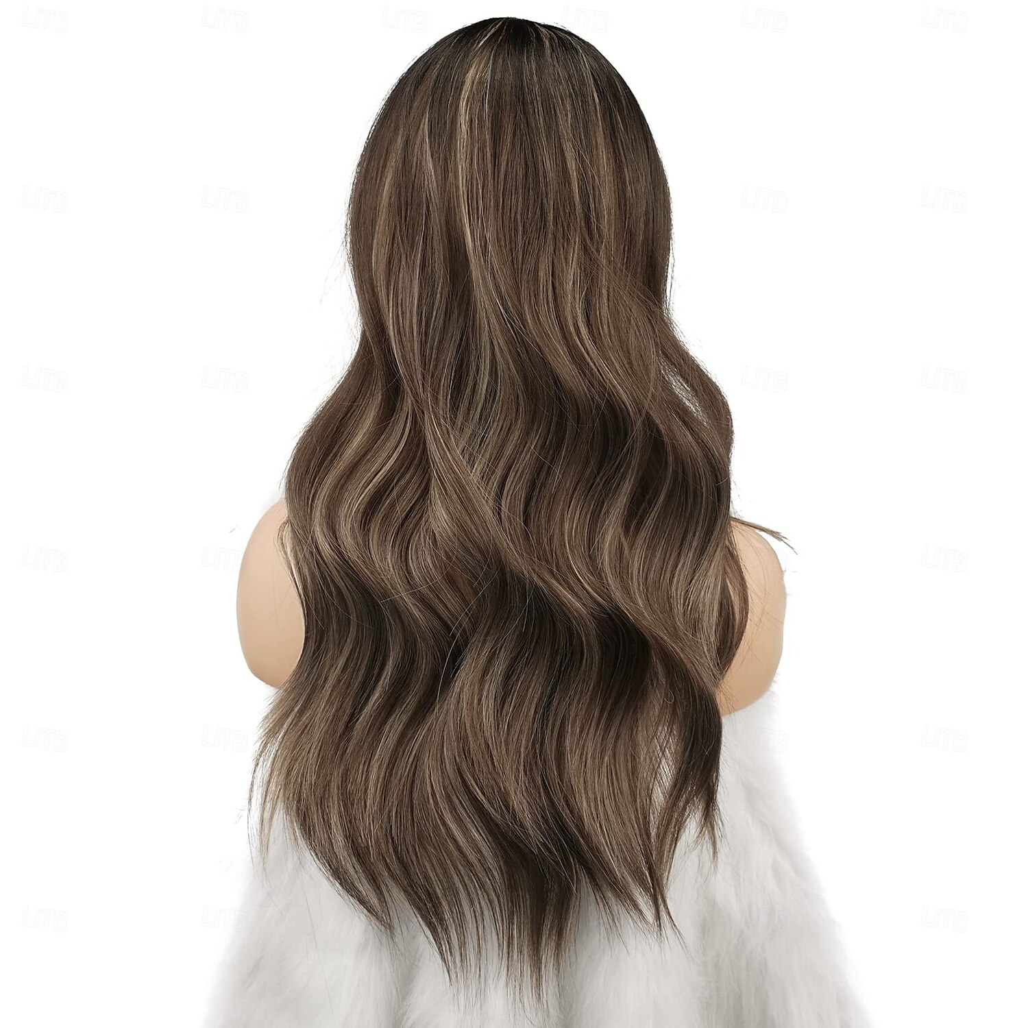 peruca longa ondulada peruca longa ondulada com divisão no meio para mulheres peruca sintética ondulada natural resistente ao calor para uso diário em festas de 2025 por $28.99 –P5