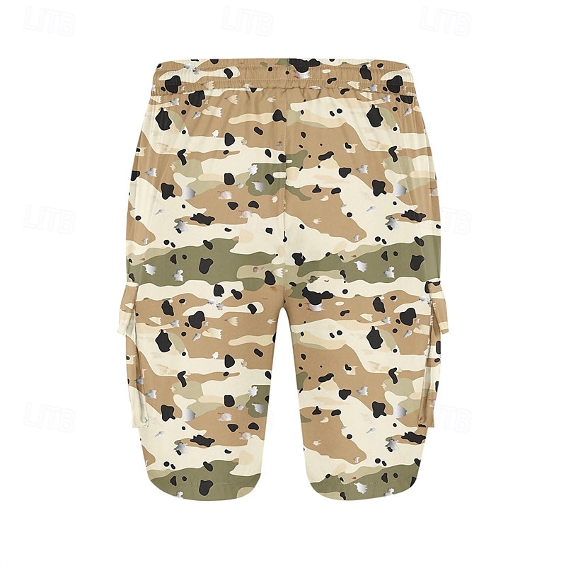 Homens Bermuda Cargo Shorts camuflados Calção Shorts de verão Com Cordão Cintura elástica Bolso multi Côr Camuflagem Conforto Vestível Comprimento do joelho Ao ar livre Esporte Diário Moda Casual de 2025 por $18.99 –P14