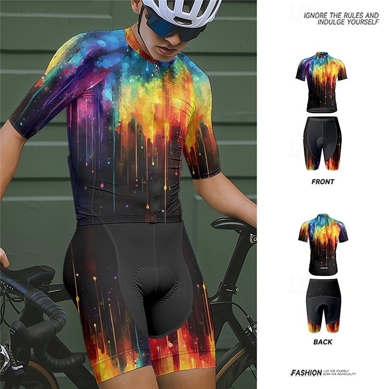 Miesten Pyöräily jersey ja shortsit Lyhythihainen Maastopyöräily Maantiepyöräily Musta Keltainen Punastuvan vaaleanpunainen Kaltevuus Pyörä Spandex Urheilu Kaltevuus Vaatetus 2025 - $38.39 –P12