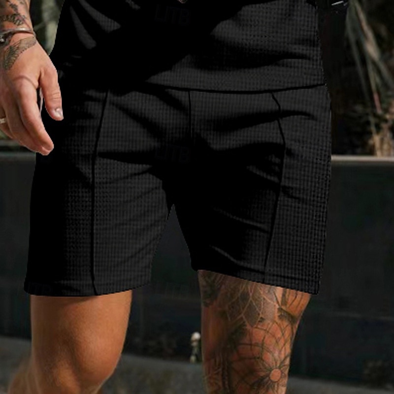 Herren Waffel Sportliche Shorts Sweatshorts Kurze Hose Shorts Kurze Hosen Sommer-Shorts Tasche Kordelzug Elastische Taille Glatt Komfort Atmungsaktiv Kurz Outdoor Sport Klassisch Brautkleider schlicht 2025 - $13.99 –P5