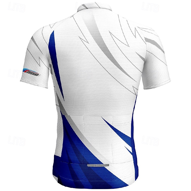 Męskie Koszulka rowerowa Geometryczny Krótki rękaw Rower Tee Tshirt Dżersej z 3 tylnymi kieszeniami Kolarstwo górskie Szybkie wysychanie Anatomiczny kształt Odprowadzające wilgoć Oddychający Sport 2026 - $30.99 –P2