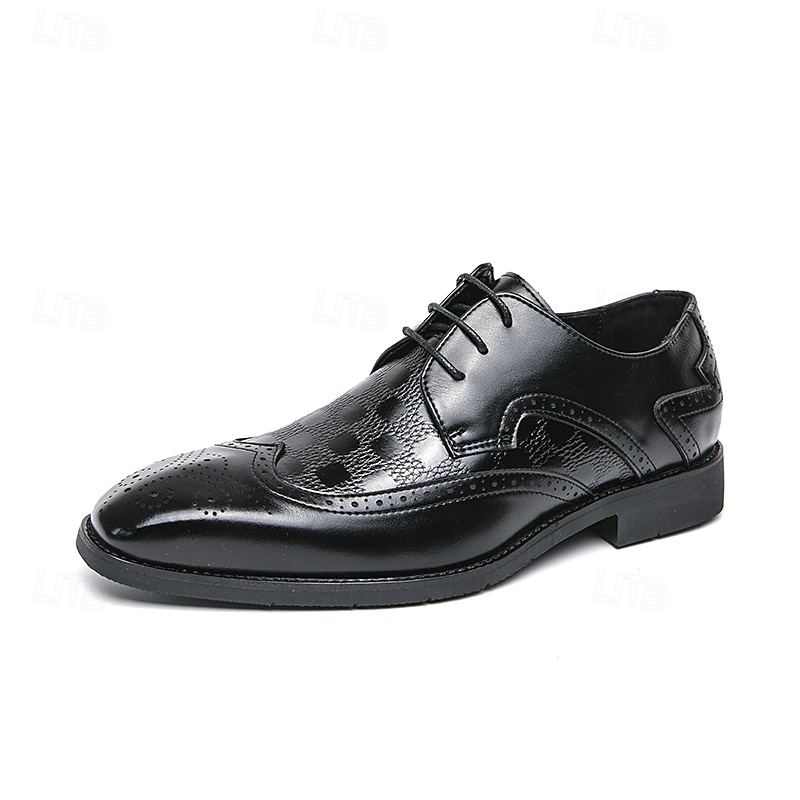 Férfi Derby PU Bőr Légáteresztő Kényelmes Csúszásmentes Fűzős Fekete Kék Ősz Tél 2025 - $46.99 –P2