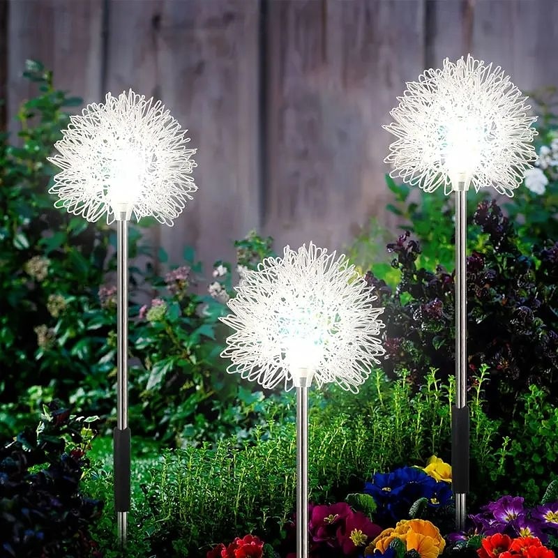 2pcs Outdoor Solar Dandelion Aluminum Ball Garden Light LED Landscape Light No Wiring Required for Courtyard Pathway Terrace Flower Bed Camping Holiday Party Decoration 2025 - $32.99 –P10