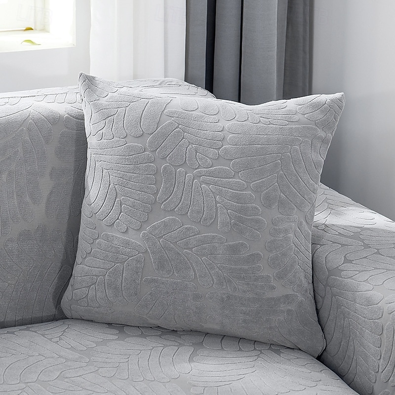 Chenille-blad quiltet putetrekk med bølget kant supermyke firkantede dekorative putetrekk sofa sofa stue 2025 - $15.99 –P6