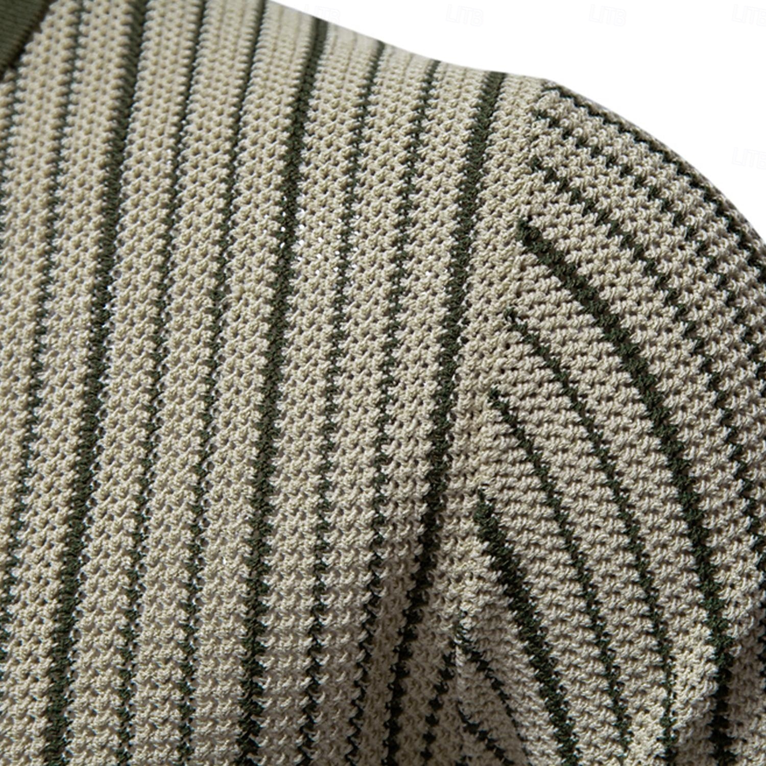 Męskie Gra polo Dzianina polo Formalny Praca Wieczorne Krótki rękaw Prążki Pionowe paski Stripe-Trim Pasek Wiosna Zielony Khaki Gra polo 2025 - $30.99 –P12