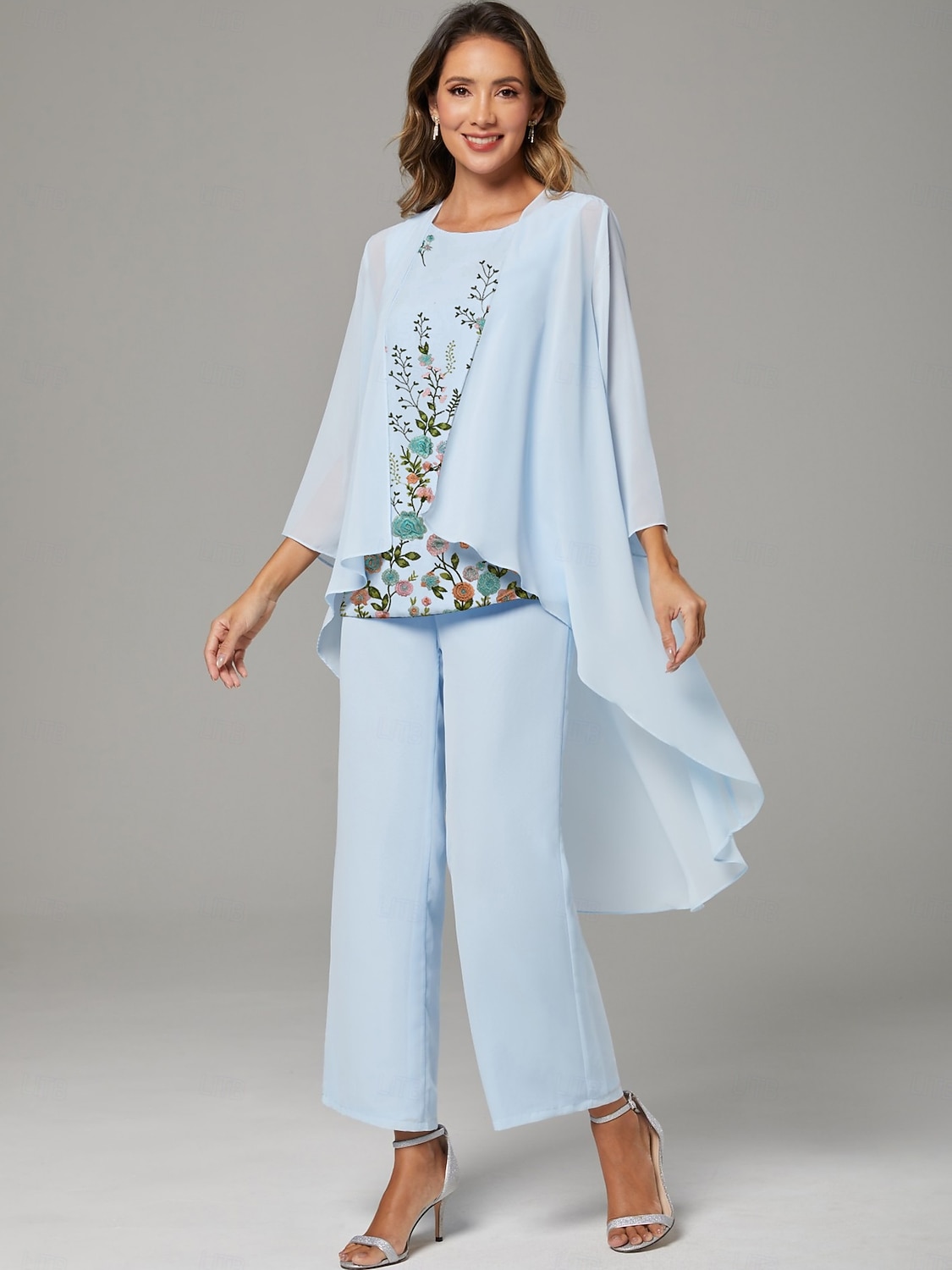 Virágos Csipke Nadrágosruha 3 Részből Álló Anyja Menyasszonyi Esküvő Hímzett Chiffon Hosszú Ujjú Elegáns Ékszer Nyak Hosszú Alj Kötött 2025 - $144.99 –P1