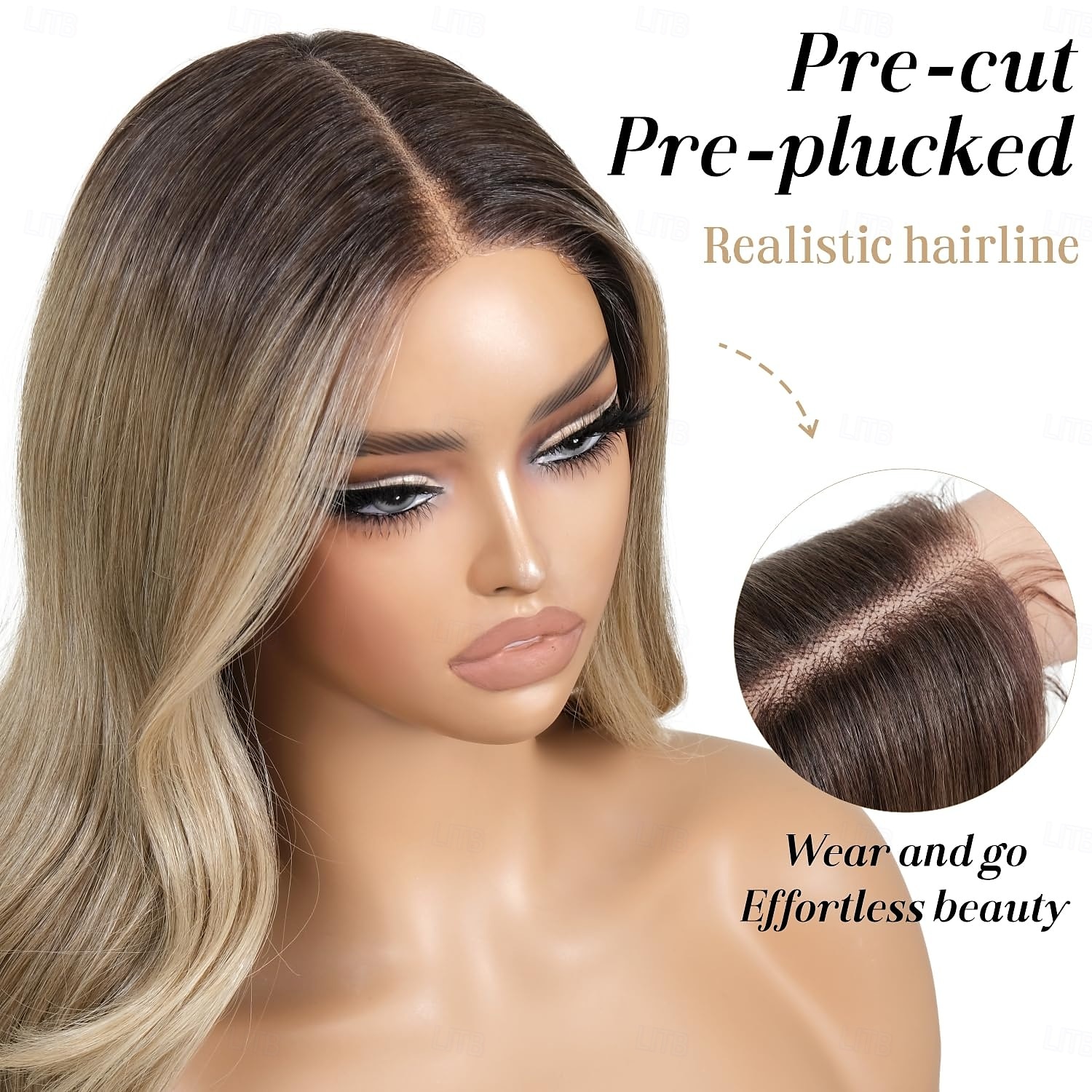 Wear and Go Glueless Wig with Bangs Pre Plucked Body Wave Synthetic Lace Front Wigs for Women 2025 - $29.99 –P6