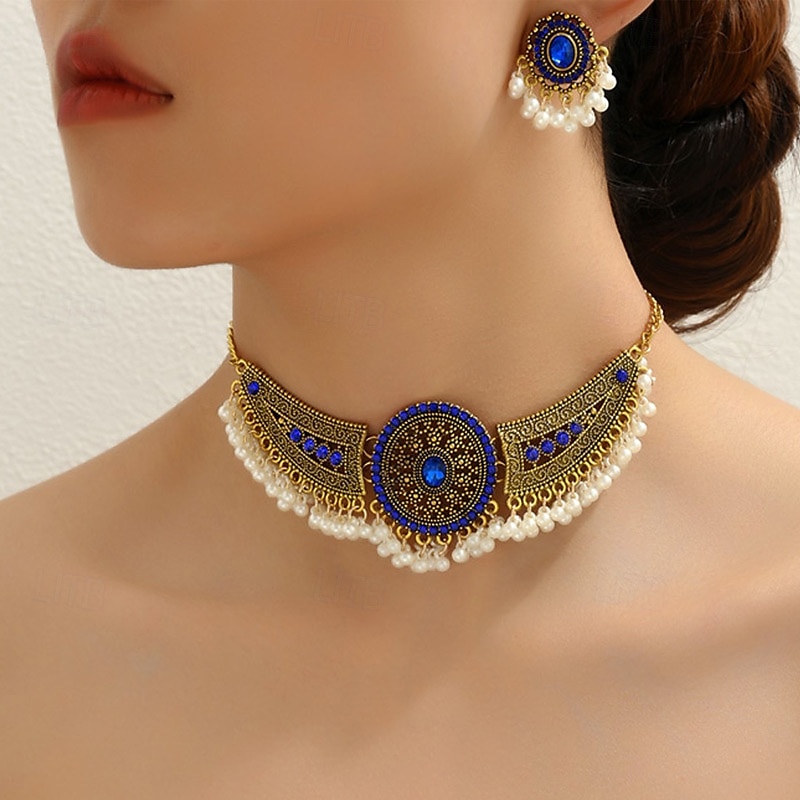 Bruidssieradensets 1 Legering Oorbellen Kettingen Dames Stijlvol Schattig meetkundig Vreugde Geometrische vorm Sieraden set Voor Feestavondkleding 2025 - $18.99 –P1