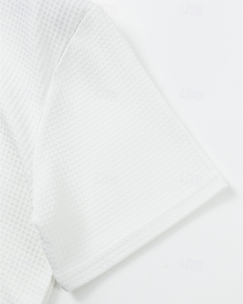 Per uomo Camicia da golf Golf Polo da golf Ufficio Informale Bavero Manica corta Essenziale Moderno Color Block Collage Bottoni Estate Primavera Standard Bianco Blu marino Azzurro cielo Cachi Camicia del 2025 a $18.99 –P5