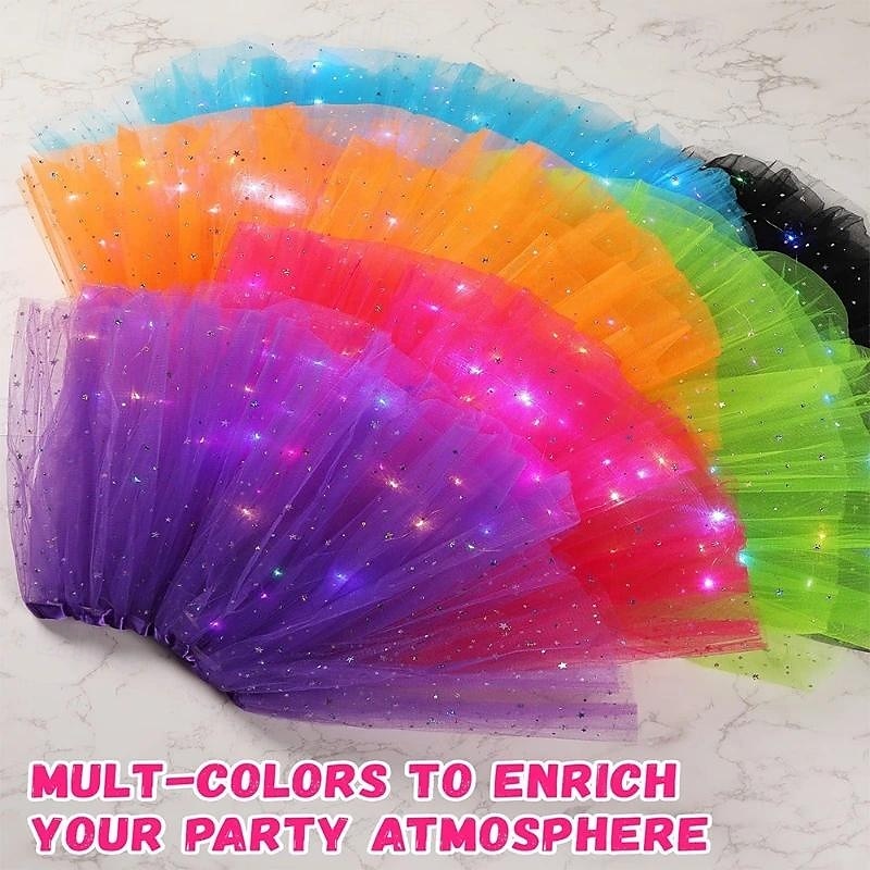 LED Tulle Skirts for Girls Light Up Women's Ballet Carnival Festival Cosplay Costumes Glow In the Dark for Glowing Party Decorating Fairy Gifts For Children 2025 - $14.49 –P2