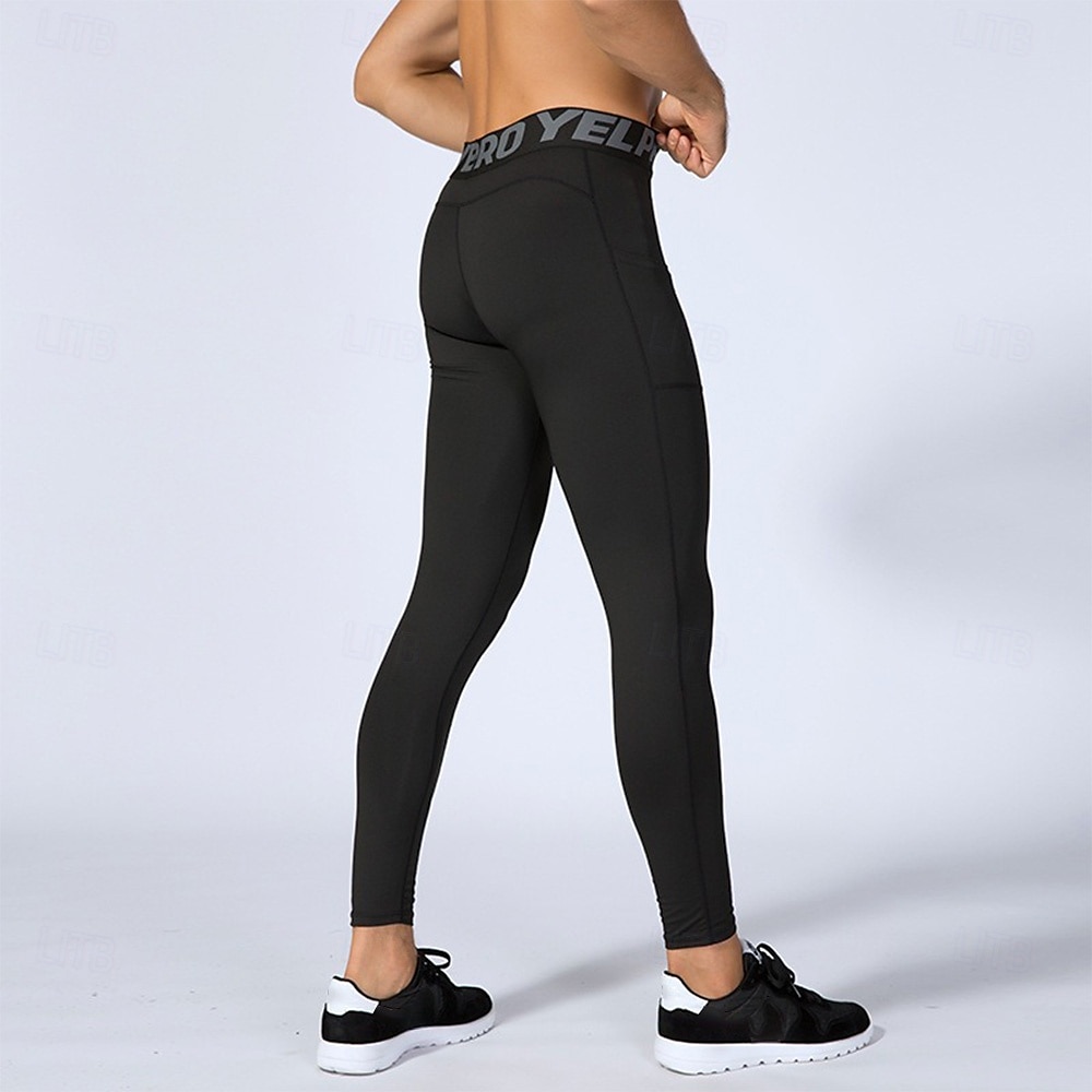 Men's Compression Pants Running Tights Leggings with Phone Pocket Base Layer Athletic Winter Spandex Breathable Quick Dry Sweat wicking Power Flex Fitness Gym Workout Running Skinny Sportswear 2025 - GBP £14 –P7