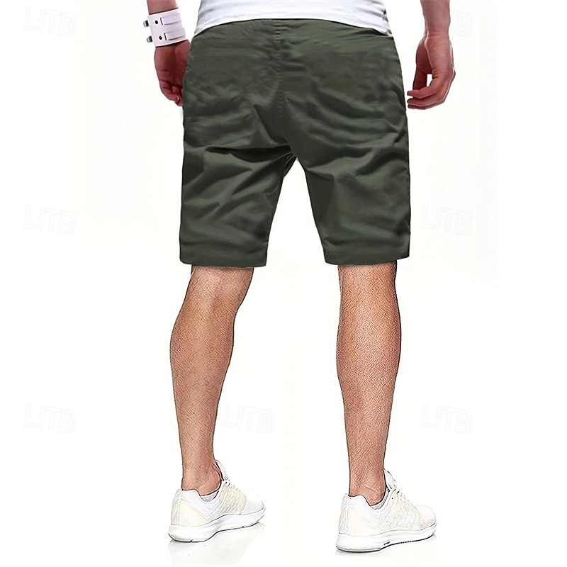 Per uomo Pantaloncini modello cargo Pantaloncini Pantaloncini estivi A cordoncino Vita elastica Multi tasca Liscio Comfort Indossabile Lunghezza del ginocchio Esterno Sport Giornaliero Di tendenza del 2025 a $13.99 –P16