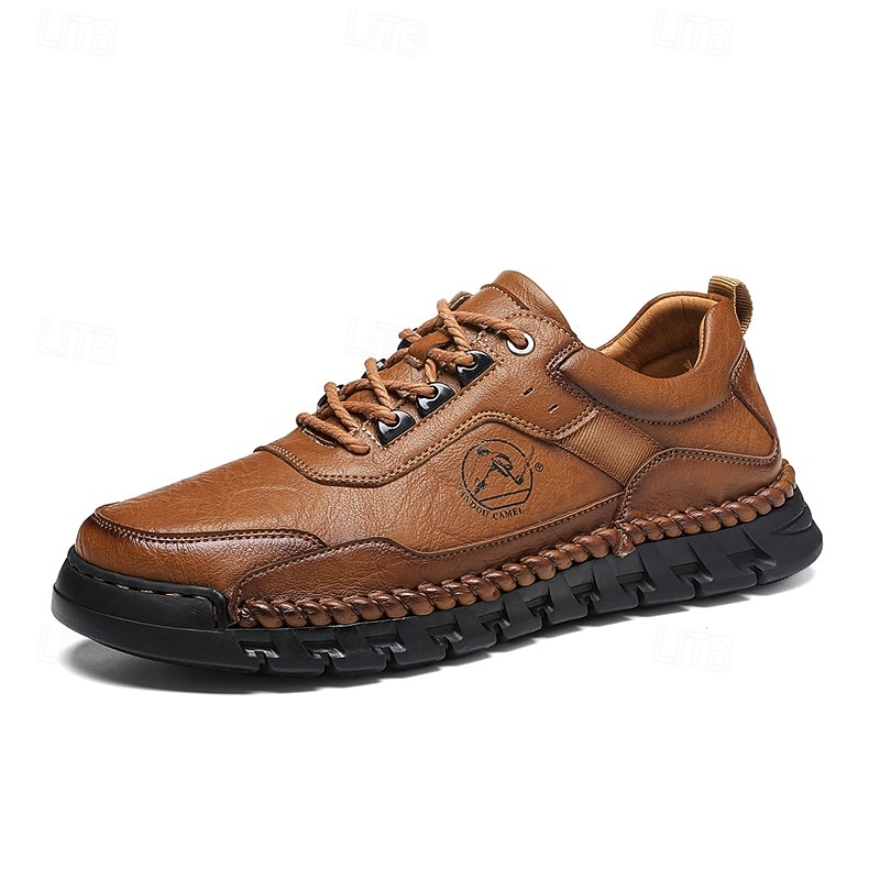 Zapatos de senderismo para exteriores para hombre con parte superior de piel sintética duradera y suela resistente: zapatillas cómodas con cordones para uso diario y aventuras 2026 - $59.99 –P7