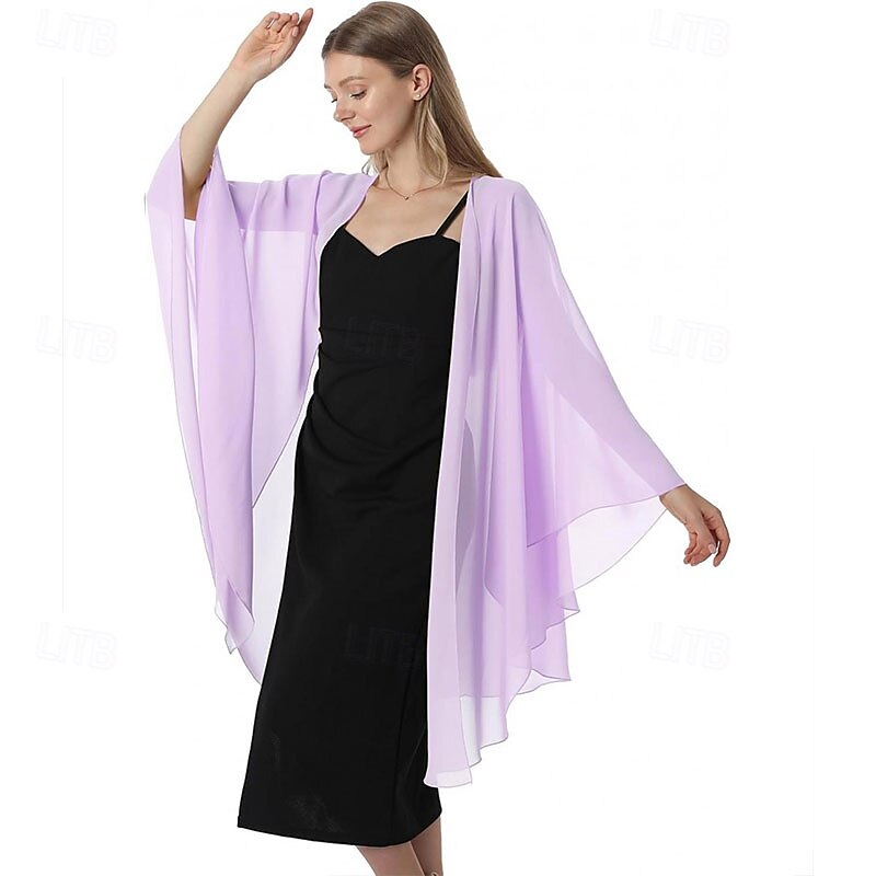 scialli e mantelle in chiffon, scialle per feste di nozze, sciarpa per donna, abito da sera da sposa, abiti per occasioni speciali del 2025 a $29.99 –P15