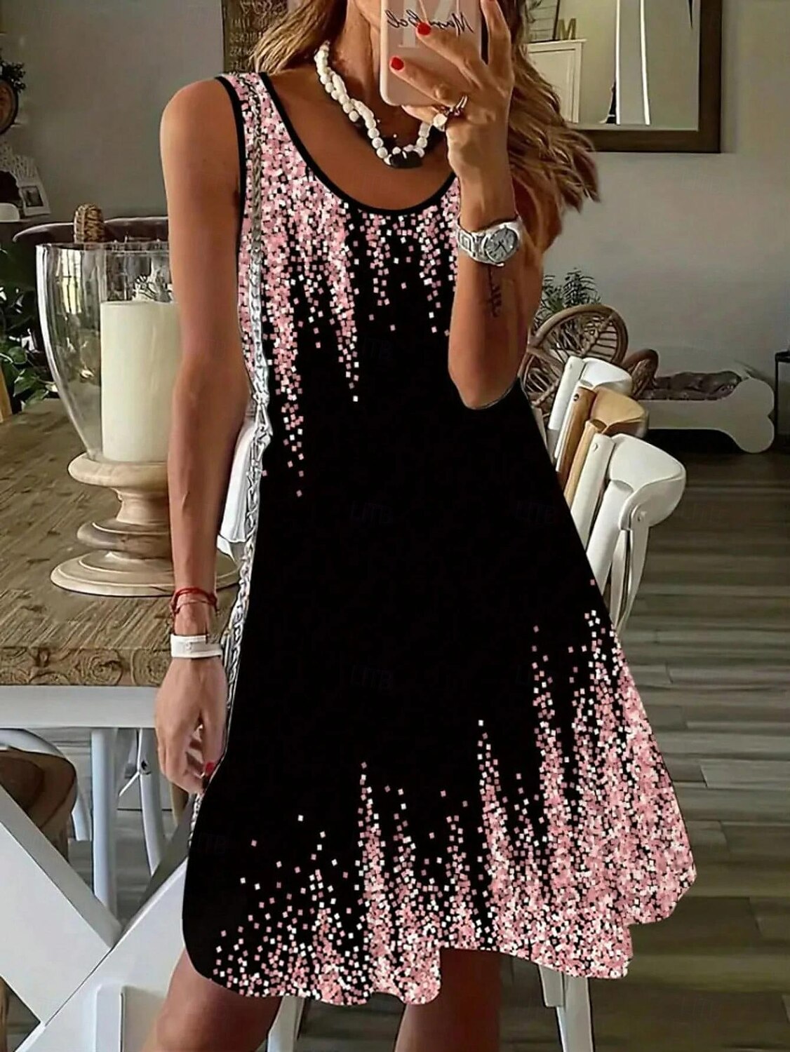 Women's Mini Dress Casual Dress Petite Dress Sundress Summer Dress Casual Vacation Daily Holiday Regular Fit Ombre Sleeveless Crew Neck Pink Summer 2025 - $21.99 –P3
