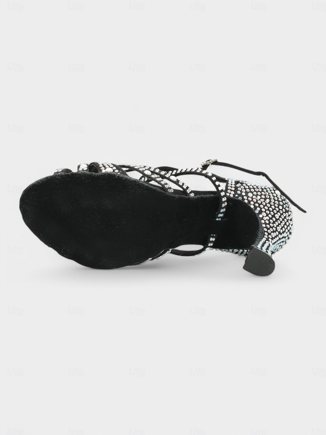svarte rhinestone strappy dansesko for kvinner - stilige latinske dansesandaler med høye hæler, perfekt for dansekonkurranser og spesielle anledninger 2025 - $59.99 –P3