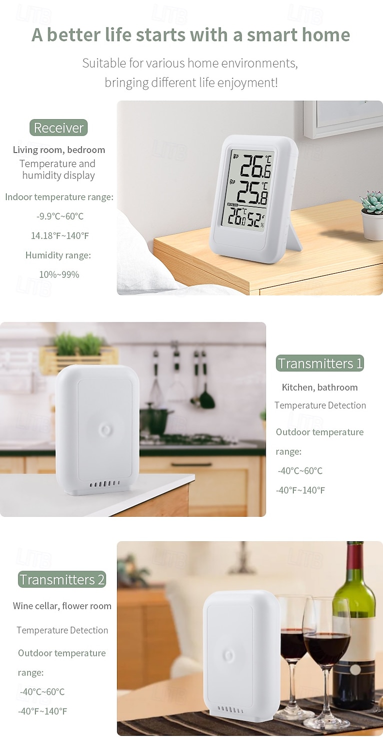 Wireless Indoor and Outdoor Thermometer One-to-two Multi-function Household Electronic Digital Display Thermometer 2025 - $34.99 –P2