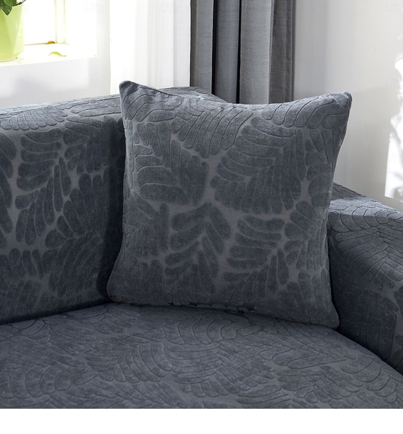 Chenille-blad quiltet putetrekk med bølget kant supermyke firkantede dekorative putetrekk sofa sofa stue 2025 - $15.99 –P7