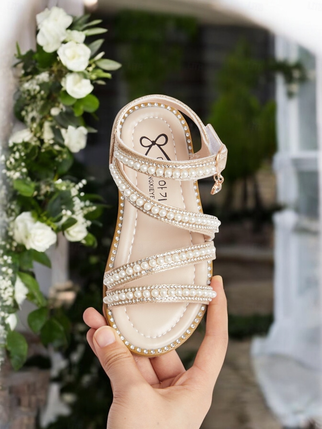 Perlenriemchen-Sandalen für Mädchen – stilvolles Hochzeitsschuhwerk für Blumenmädchen 2026 - $14.99 –P1