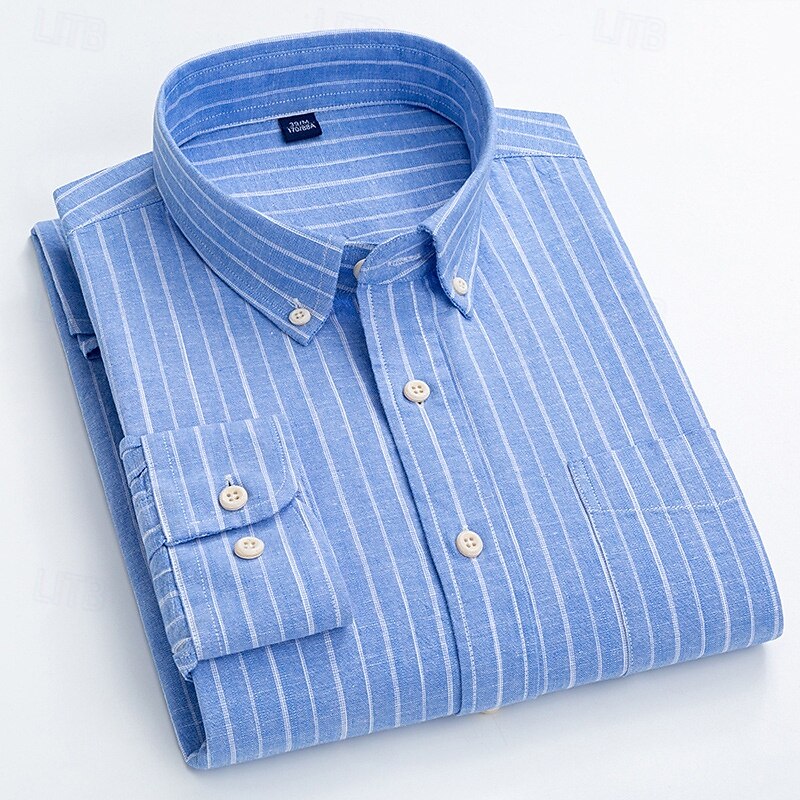 Per uomo Camicia Camicie Camicia con bottoni Banda Matrimonio Feste Blu chiaro Blu reale Blu Marrone Manica lunga Bavero Primavera Autunno Abbigliamento del 2025 a $36.99 –P7