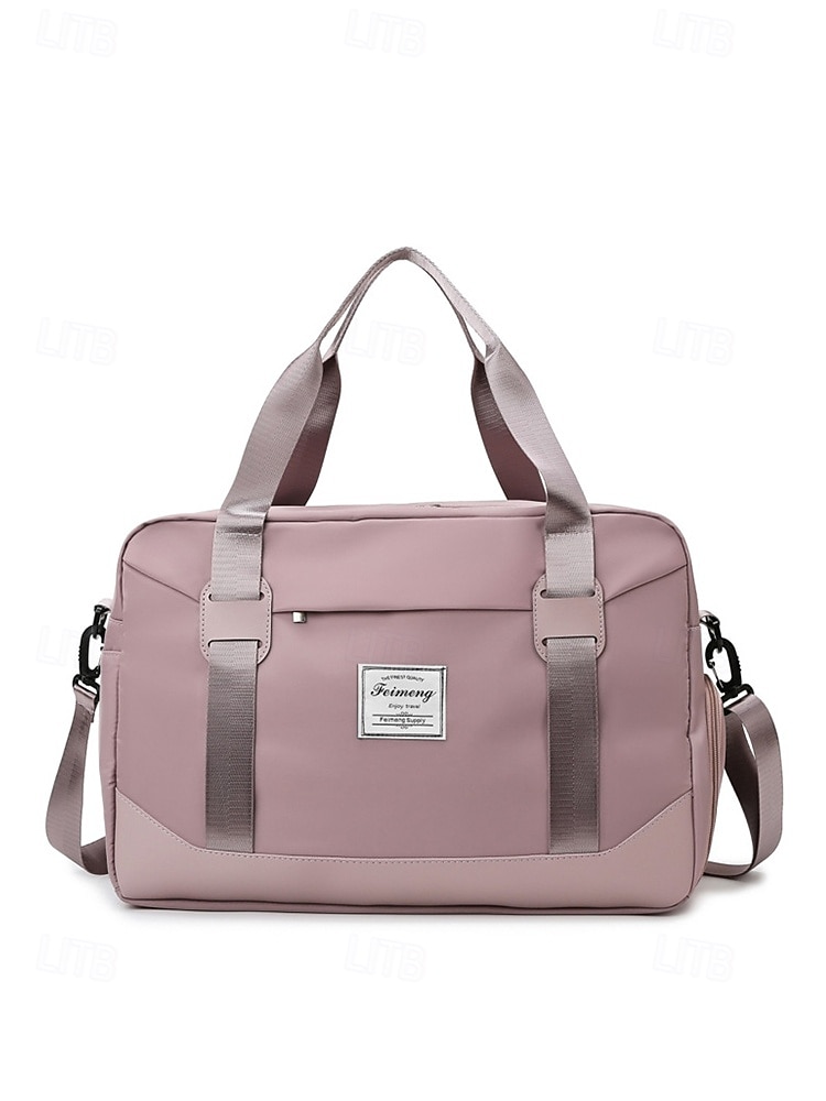 Women's Travel Duffel Bag with Shoe Compartment – Large-Capacity Waterproof Weekender Tote for Gym, Sports and Overnight TripsColor Wine Black Pink 2025 - $29.99 –P4